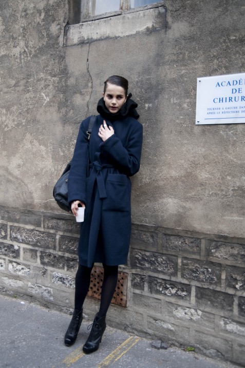 Midnight Blue Coat, Ann Demeulemeester Show Midnight Blue Coat, Ann Demeulemeester Show