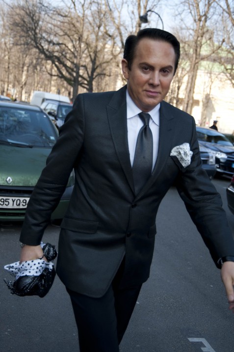 Gray Suit and Polka Dots, Chanel Gray Suit and Polka Dots, Chanel