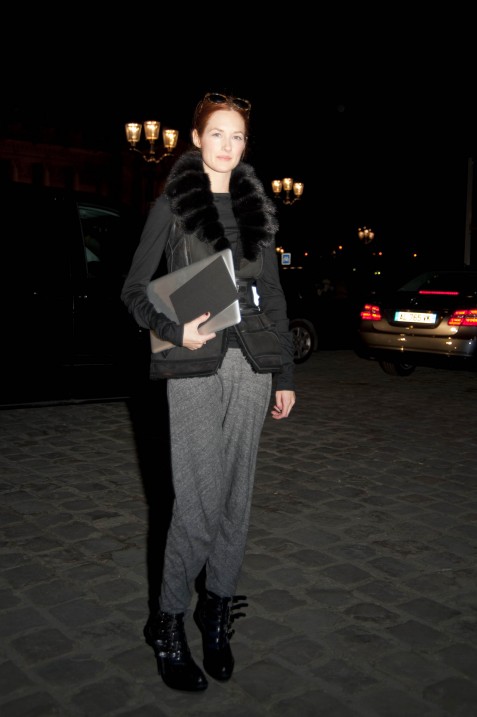 Gray trousers, YSL show