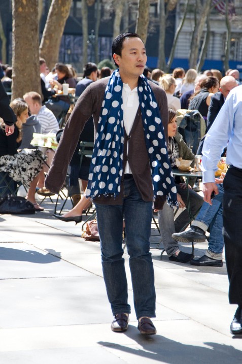 Polka Dot Scarf, Bryant Park Polka Dot Scarf, Bryant Park
