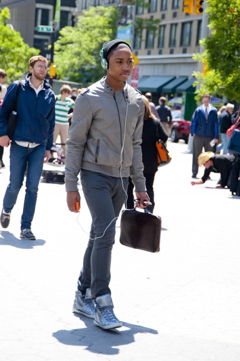 Neutral Gray and Headphones, Union Square