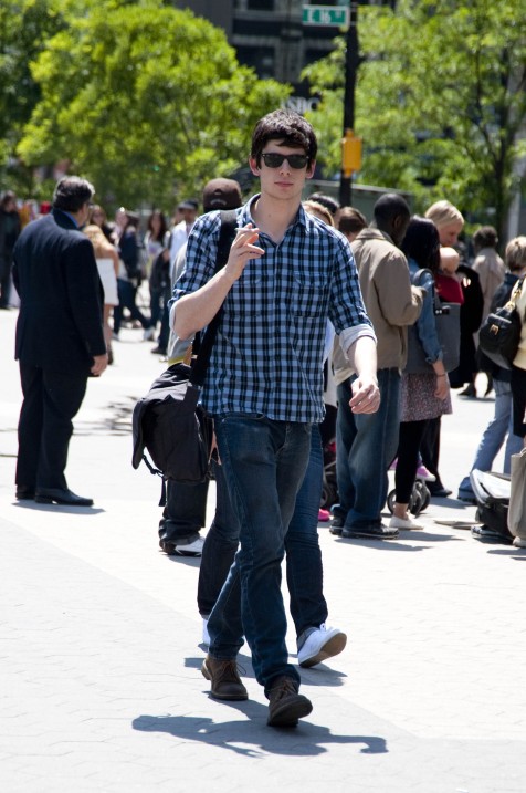 Plaid Shirt and Ray Bans, Union Square