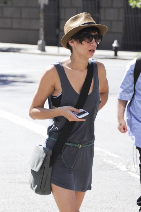Gray Tank Dress and Fedora, Astor Place