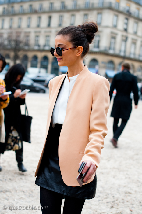 Blush Pink Jacket, Outside Louis Vuitton
