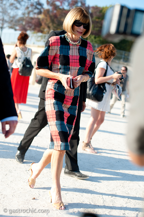Anna Wintour in Plaid