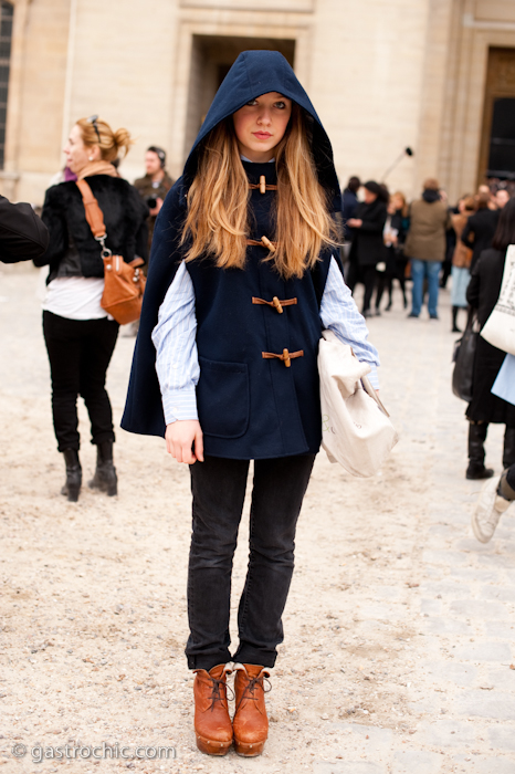 Navy Toggle Cloak, Outside Louis Vuitton