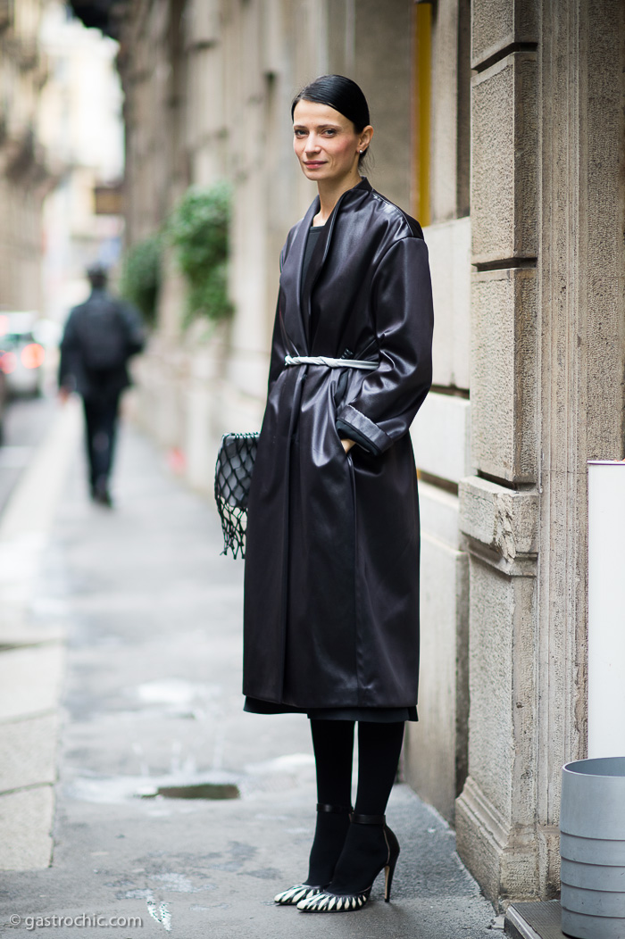 Natalia Osadcha on the street, Milan