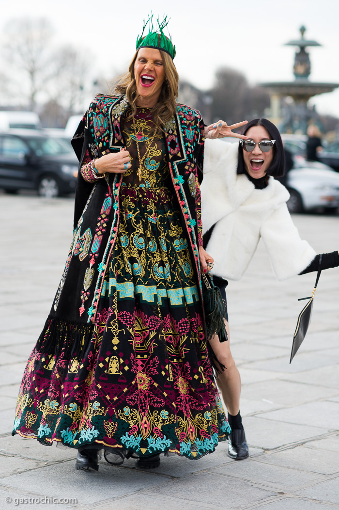 Anna Dello Russo and Eva Chen at Valentino