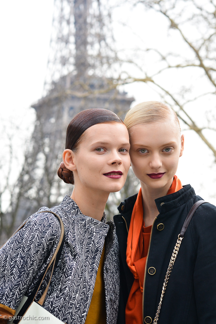 Irina Kravchenko and Nastya Kusakina at Miu Miu FW2013