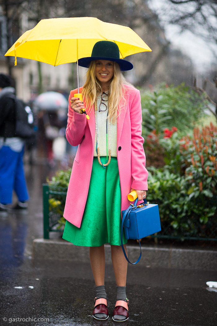 Colorblocking in the Rain, Outside Carven
