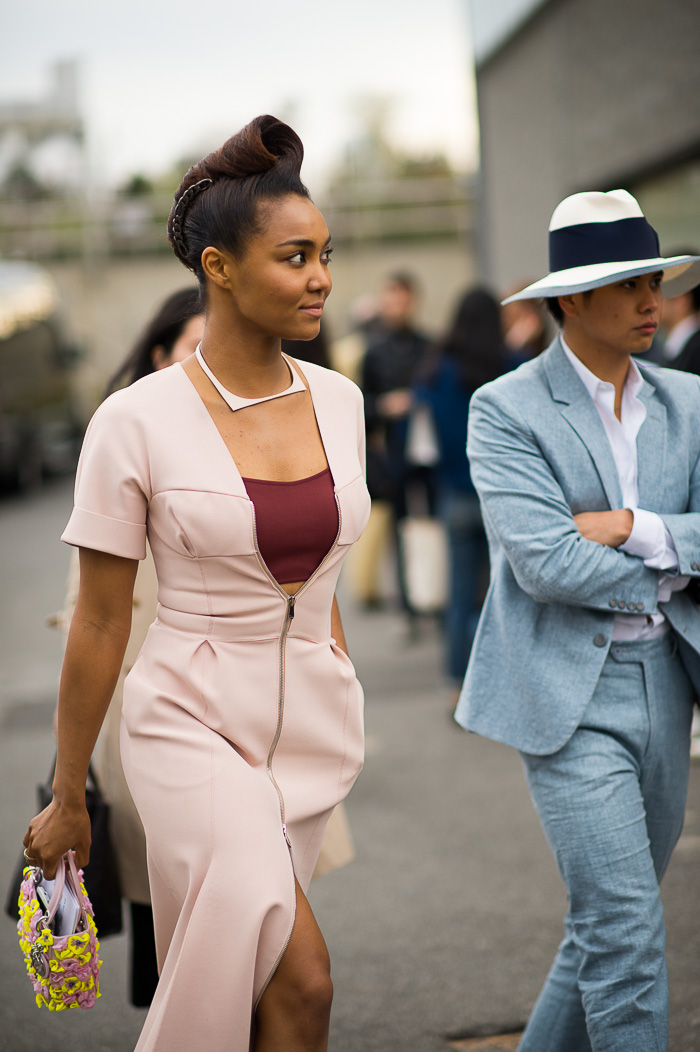 Pink Dress Outside Dior Cruise