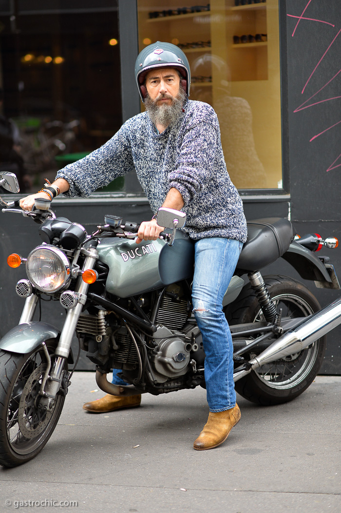 Man on a Ducati, Outside Maison Martin Margiela