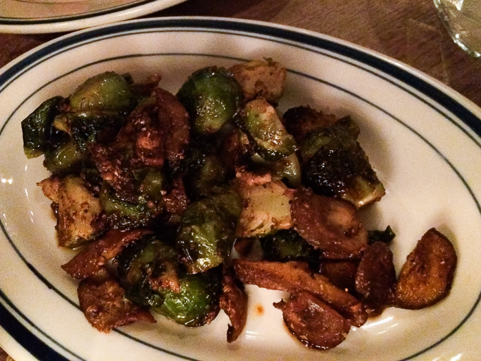 Roasted Brussels Sprouts with Mushrooms, Cluadette NYC