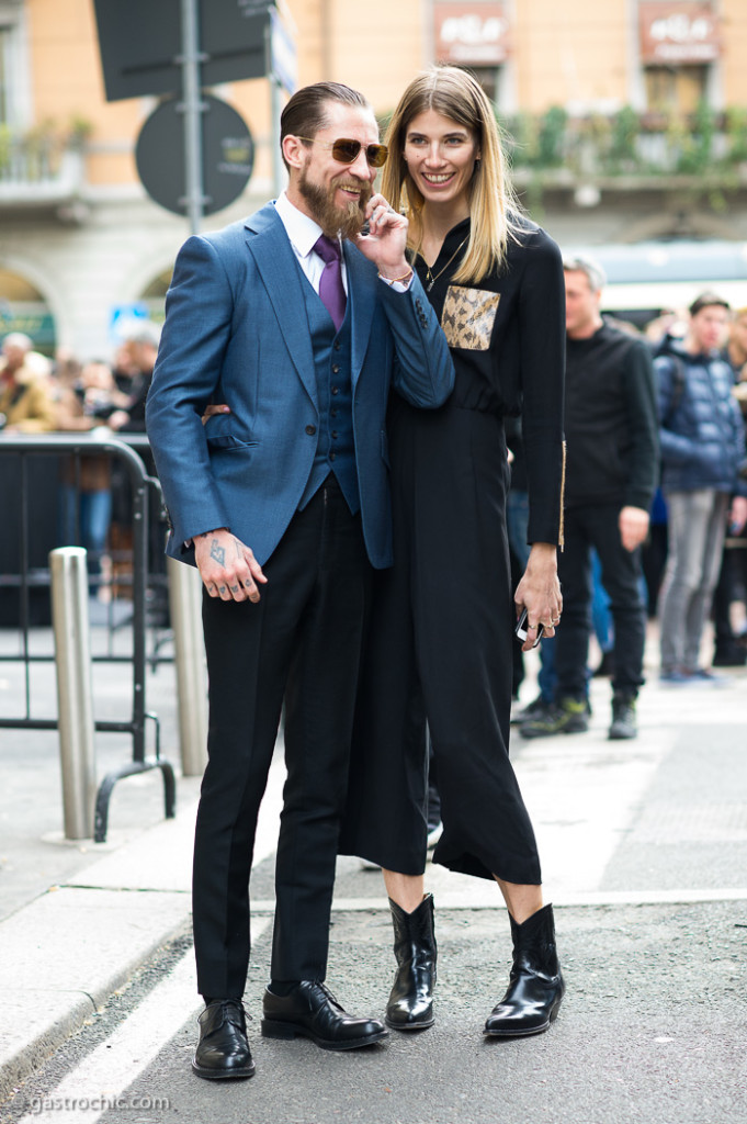 Justin O'Shea and Veronika Heilbrunner at Gucci FW2015 2