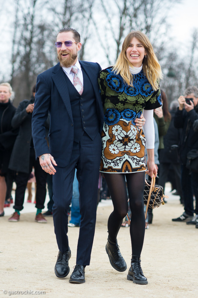 Justin O'Shea and Veronika Heilbrunner at Valentino FW2015