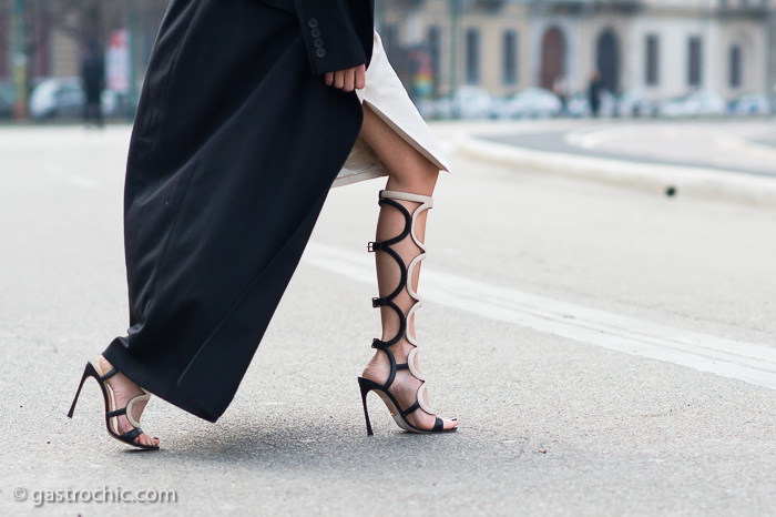 Linda Tol in Sergio Rossi Boots, Outside Jil Sander FW2015