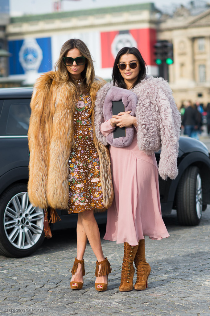 Two Maximalist Looks, Outside Elie Saab FW2015