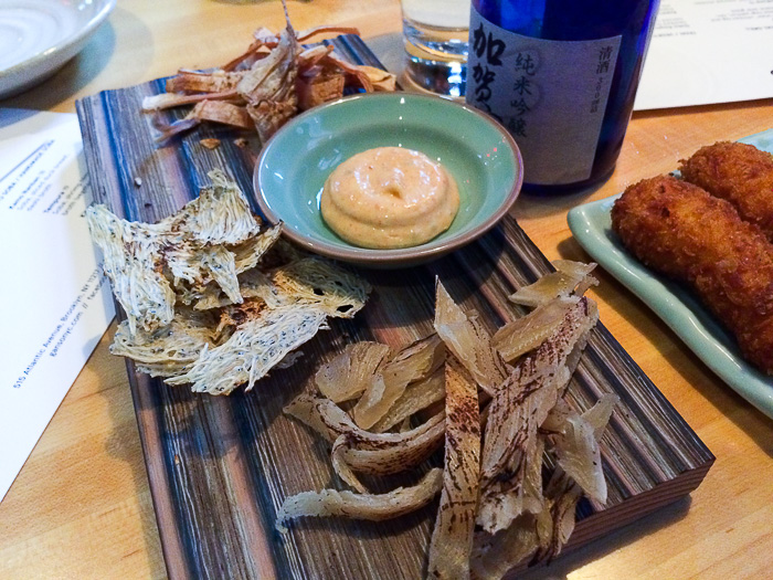 Dried Skate, Baby Anchovy and Squid, Ganso Yaki Brooklyn