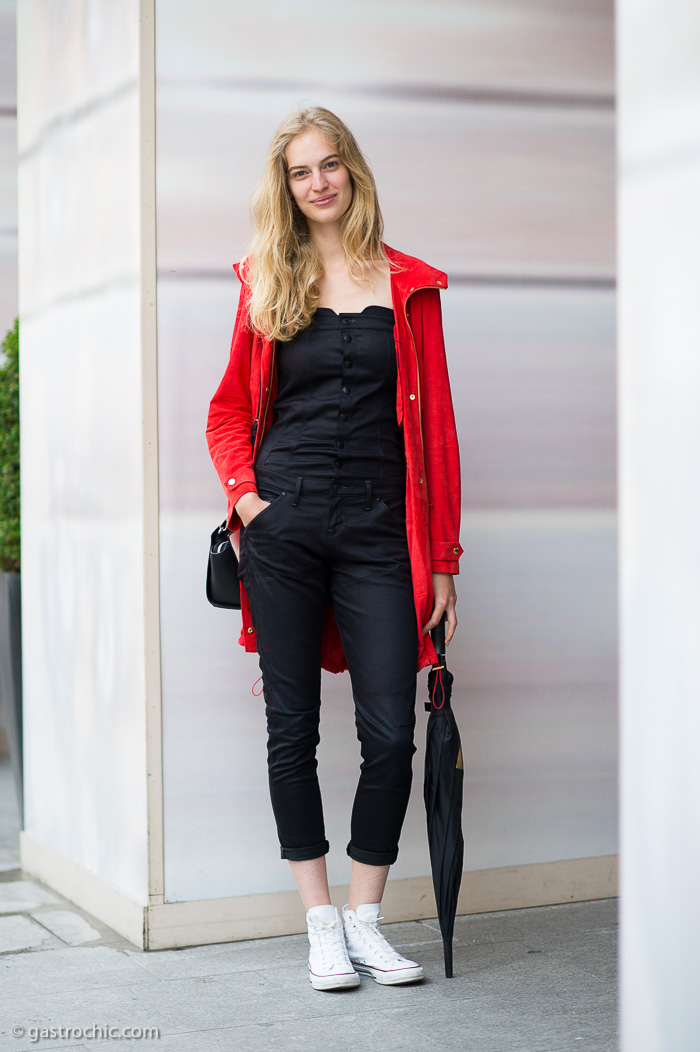 Model in Black and Red, Paris Couture Week