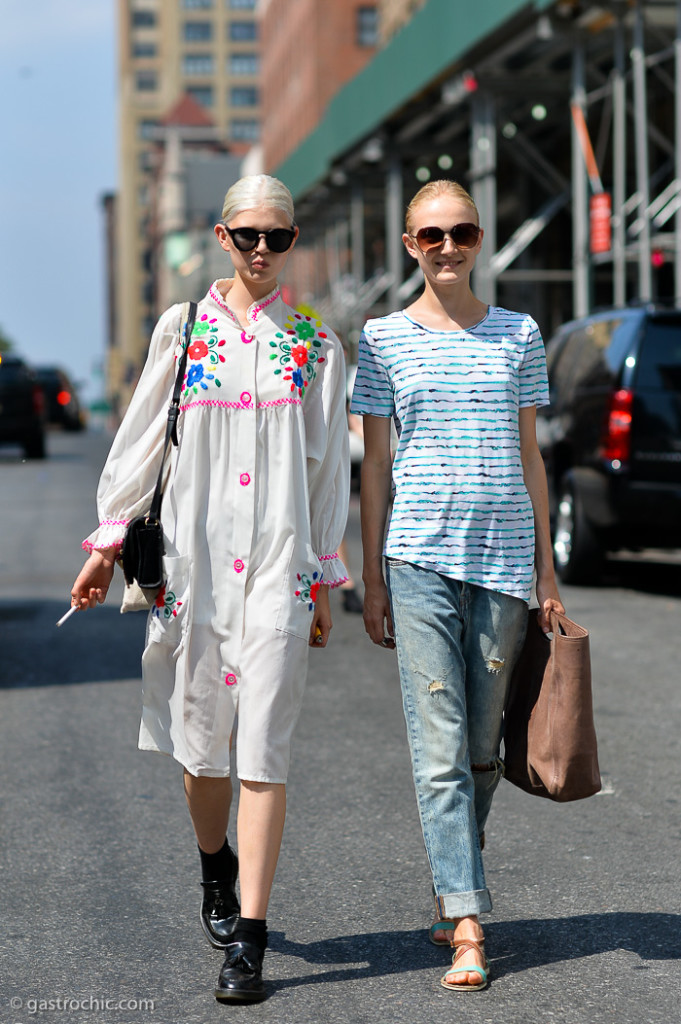 Ola Rudnicka and Maja Salamon at Prabal Gurung SS2015