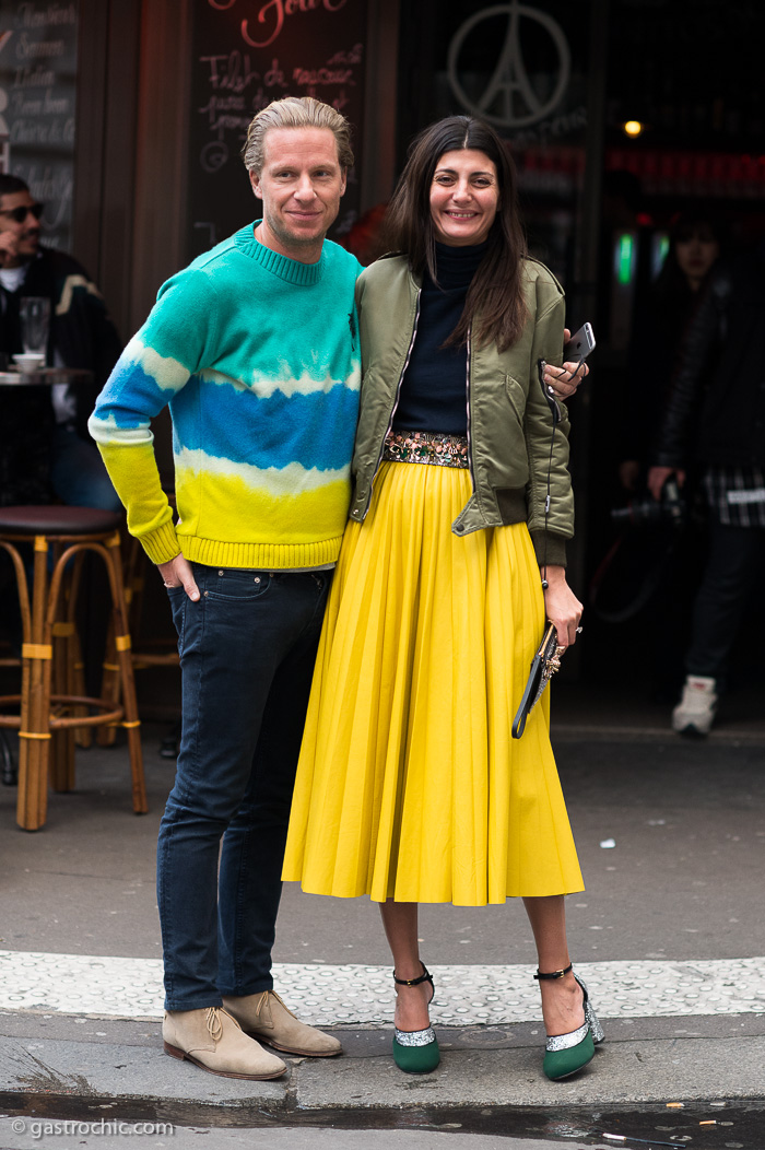 Oscar Engelbert and Giovanna Battaglia at Paris Fashion Week FW2