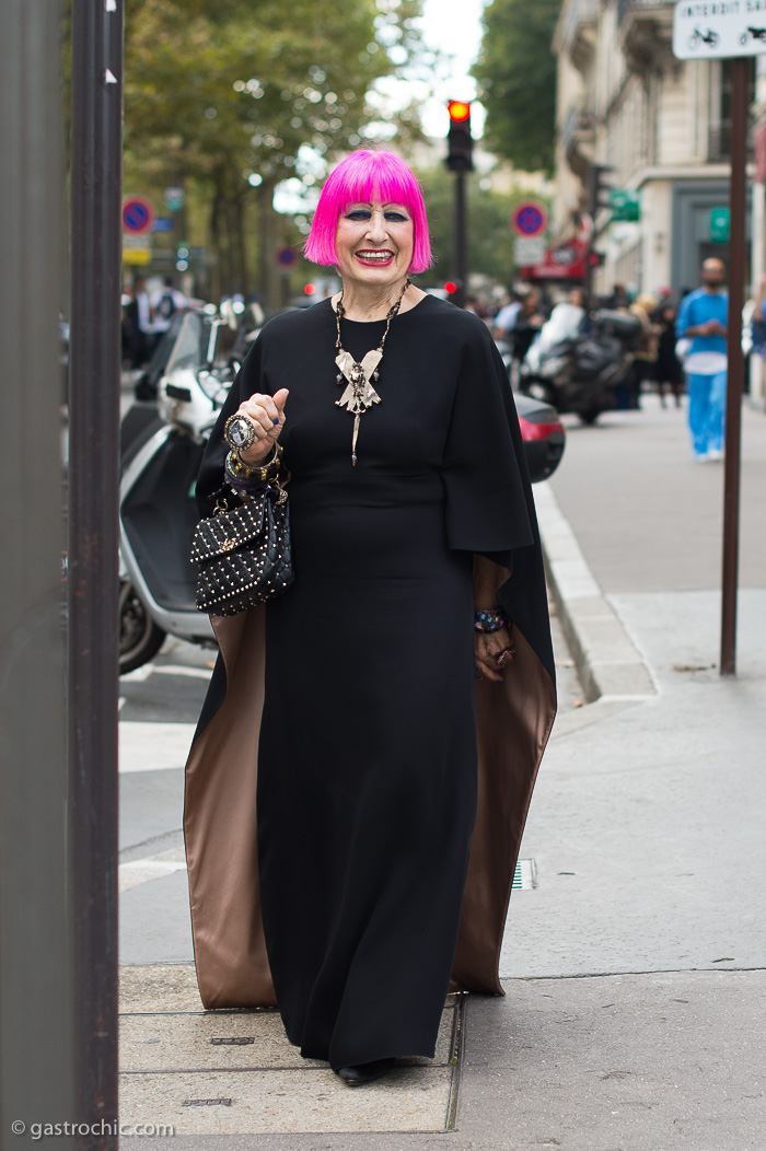 Lady With Pink Hair, Outside Valentino SS2017 full length